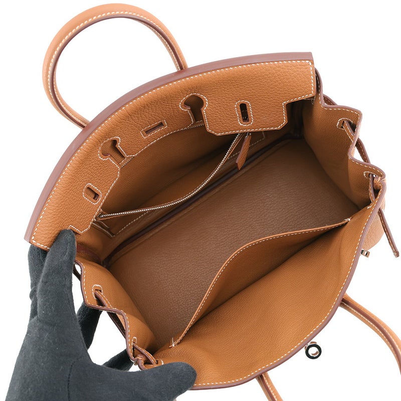 エルメス バーキン25 ゴールド/シルバー金具 トゴ U刻印 HERMES Birkin ハンドバッグ