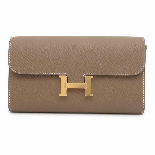 エルメス 長財布 コンスタンス トゥーゴー ロング エトゥープ/ゴールド金具 ヴォーエプソン B刻印