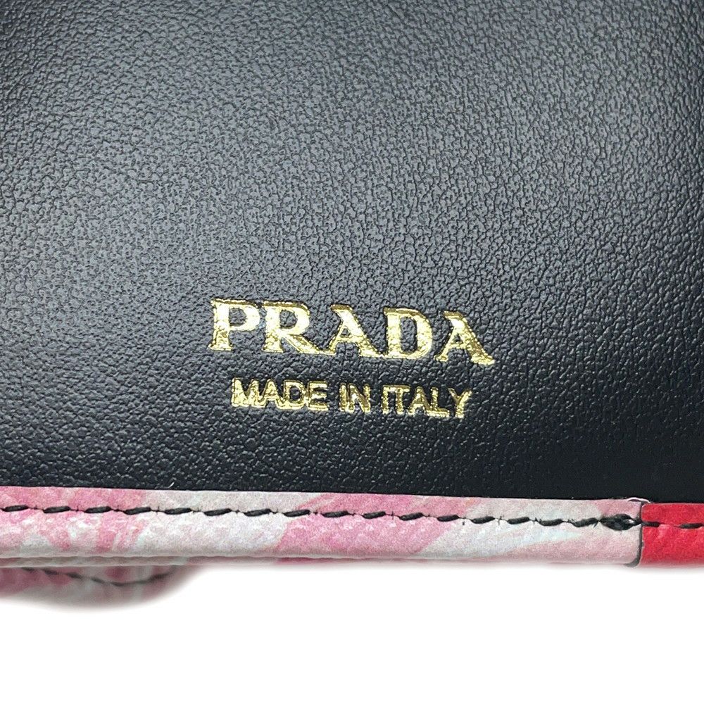 プラダ 三つ折り財布 花柄 レザー 1MH043 PRADA 財布 フラワー | 中古