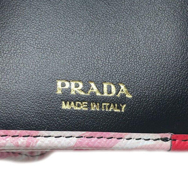 プラダ 三つ折り財布 花柄 レザー 1MH043 PRADA 財布 フラワー