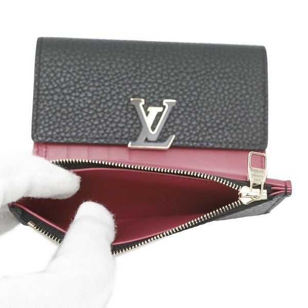 ルイヴィトン 三つ折り財布 トリヨンレザー ポルトフォイユ・カプシーヌ コンパクト M62157 LOUIS VUITTON 黒 ブラック