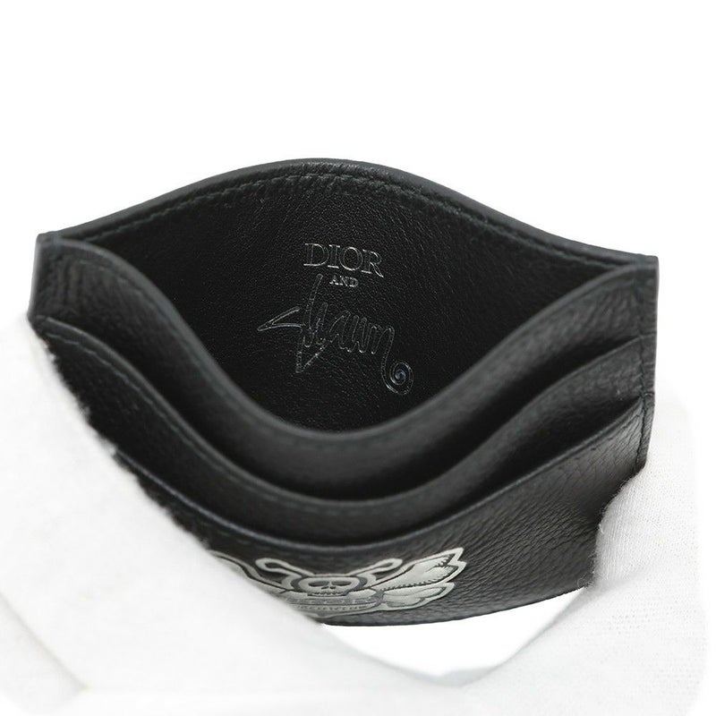 クリスチャン・ディオール カードケース ショーン・ステューシー コラボ ビー パッチ カードホルダー Christian Dior 黒
