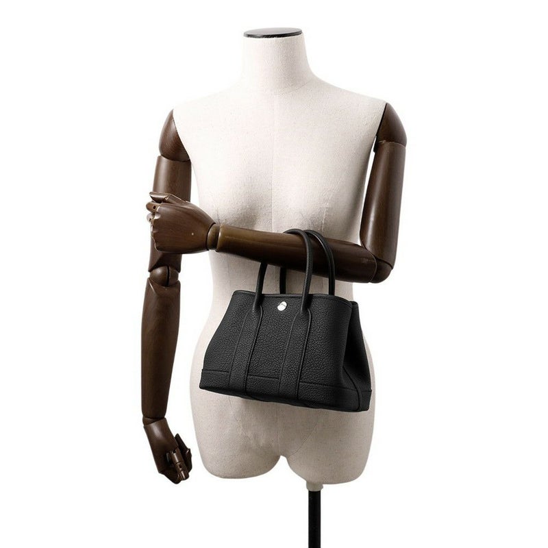 エルメス トートバッグ ネオ・ガーデン 23 ガーデンパーティ ブラック/シルバー金具 ネゴンダ K刻印 黒