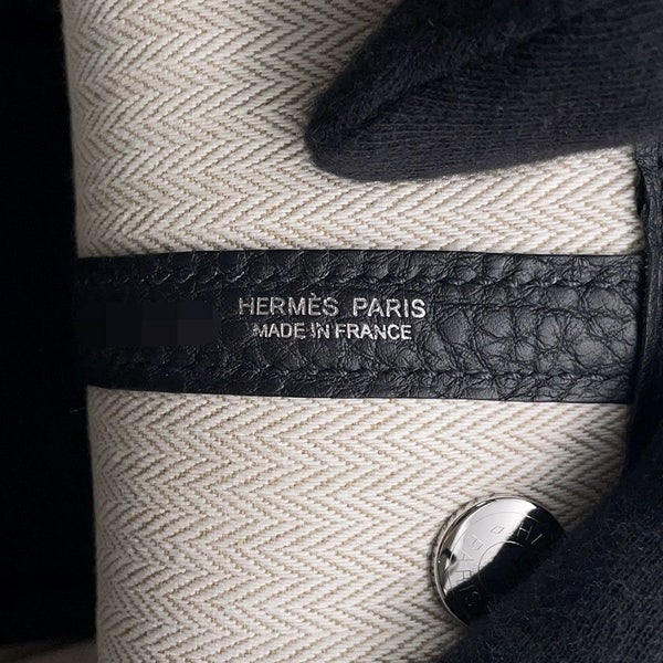エルメス トートバッグ ネオ・ガーデン 23 ガーデンパーティ ブラック/シルバー金具 ネゴンダ K刻印 黒