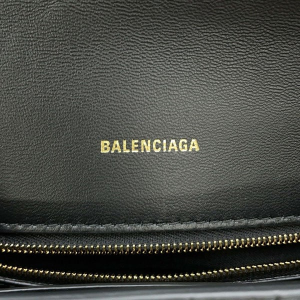 バレンシアガ チェーンショルダーバッグ ダウンタウン DOWNTOWN XS クロコ型押しレザー 689121 BALENCIAGA 黒