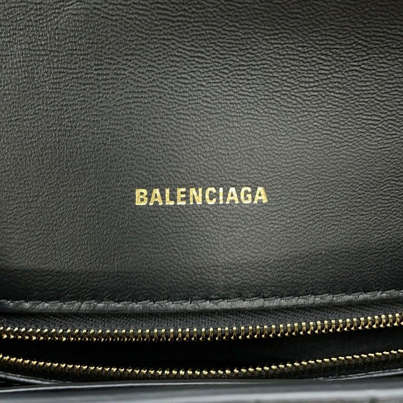 バレンシアガ チェーンショルダーバッグ ダウンタウン DOWNTOWN XS クロコ型押しレザー 689121 BALENCIAGA 黒