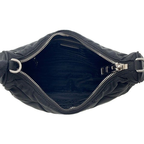 プラダ ショルダーバッグ テスートキルト ナイロン キルティング 1BC151 PRADA バッグ ポーチ付き 黒