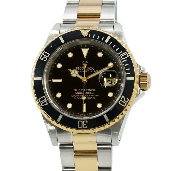 ロレックス サブマリーナ デイト コンビ SS/K18YGイエローゴールド E番 16613 ROLEX 腕時計 黒文字盤