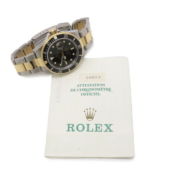 ロレックス サブマリーナ デイト コンビ SS/K18YGイエローゴールド E番 16613 ROLEX 腕時計 黒文字盤