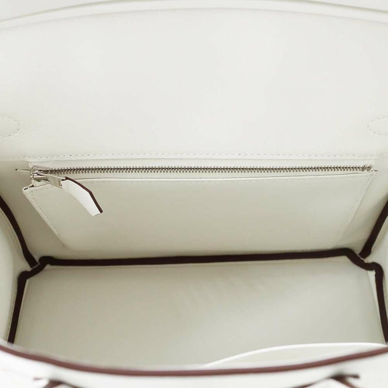 エルメス バーキン25 IN AND OUT ブラン/シルバー金具 スイフト B刻印 HERMES バッグ 白
