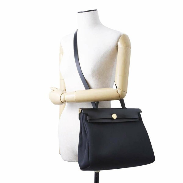 エルメス エールバッグジップPM ブラック/ゴールド金具 トワルミリタリー/ヴァッシュハンター B刻印 2way 黒