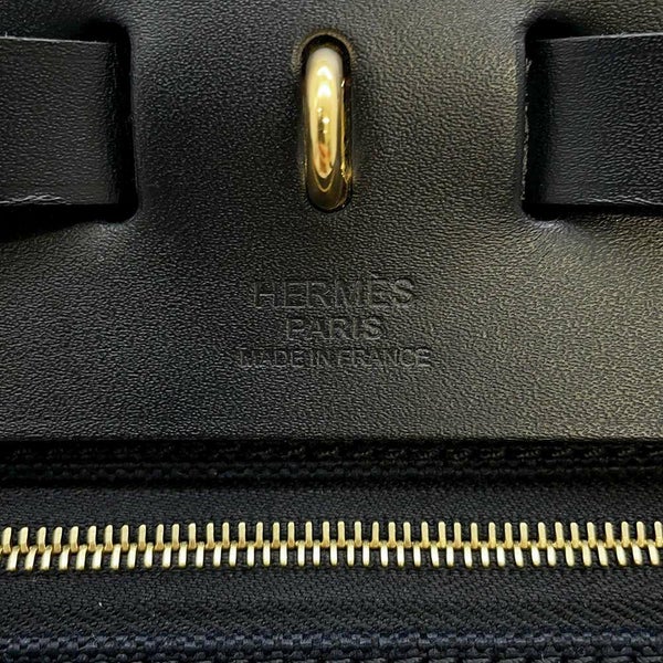 エルメス エールバッグジップPM ブラック/ゴールド金具 トワルミリタリー/ヴァッシュハンター B刻印 2way 黒