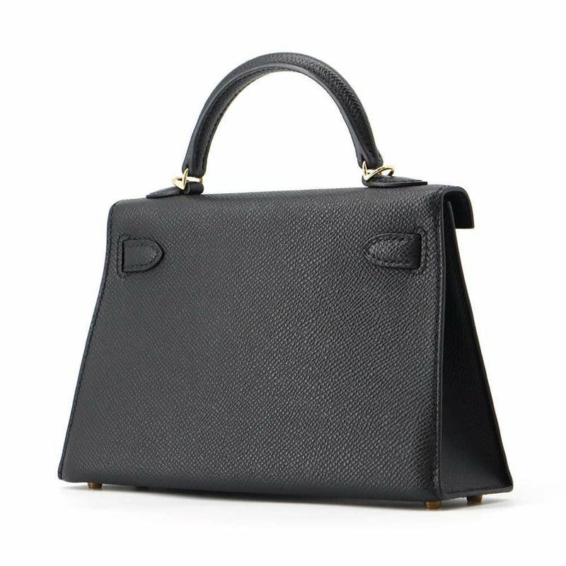 エルメス ハンドバッグ ミニケリードゥ 外縫い ブラック/ゴールド金具 ヴォーエプソン B刻印 2way 黒