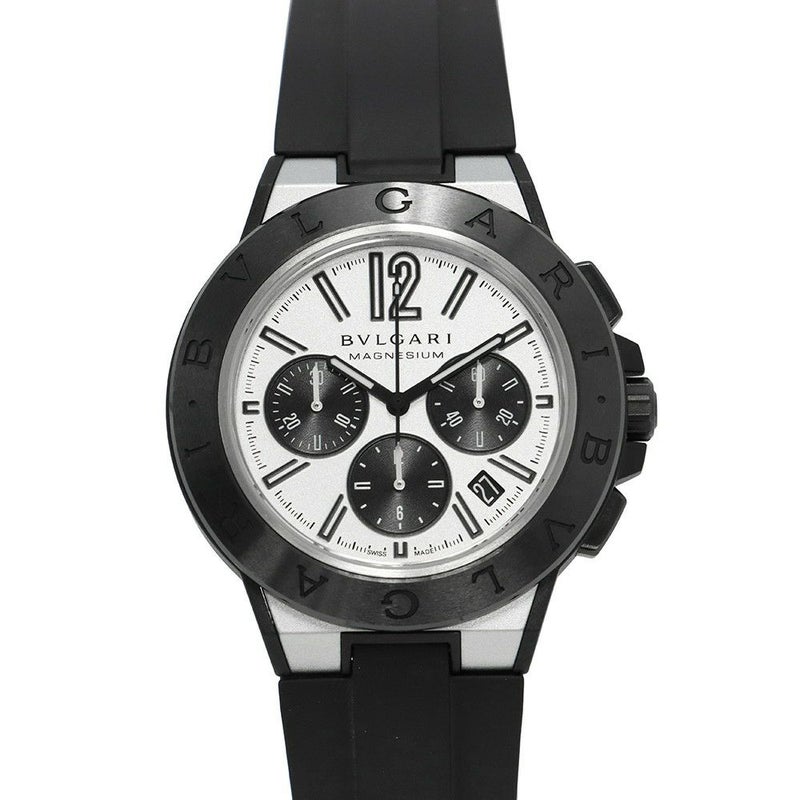 ブルガリ ディアゴノ マグネシウム クロノグラフ DG42SMCCH BVLGARI 腕時計 シルバー文字盤