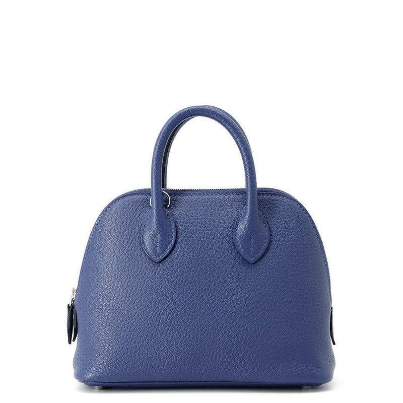 エルメス ボリード1923 ミニ ブルータイ/シルバー金具 シェブルミゾル K刻印 2wayショルダー シェーブル