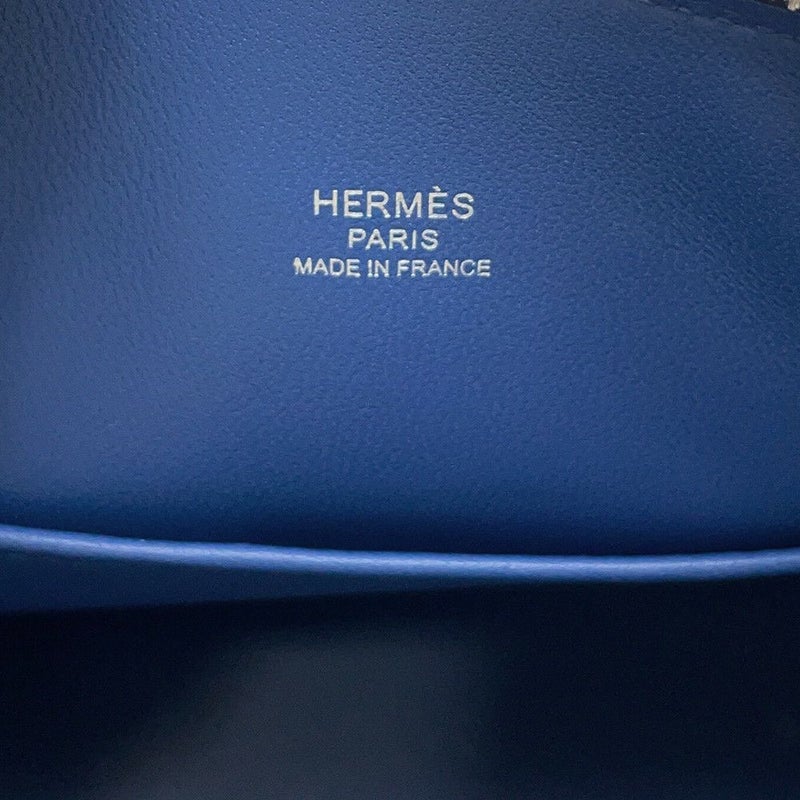 エルメス ボリード1923 ミニ ブルータイ/シルバー金具 シェブルミゾル K刻印 2wayショルダー シェーブル