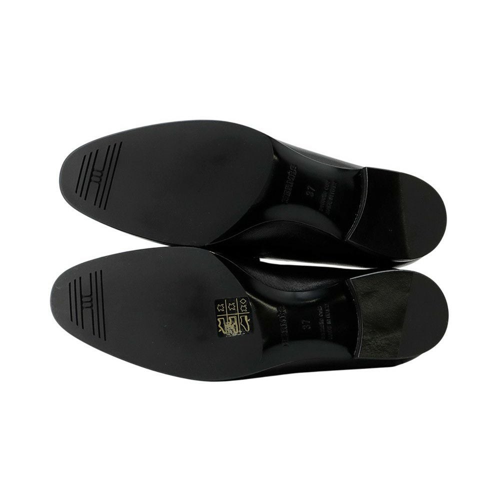 エルメス モカシン パリ ブラック/シャンパンゴールド金具 レザー