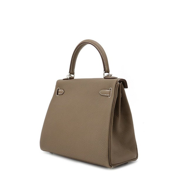 エルメス ハンドバッグ ケリー25内縫い エトゥープ/シルバー金具 トゴ W刻印 2wayショルダー