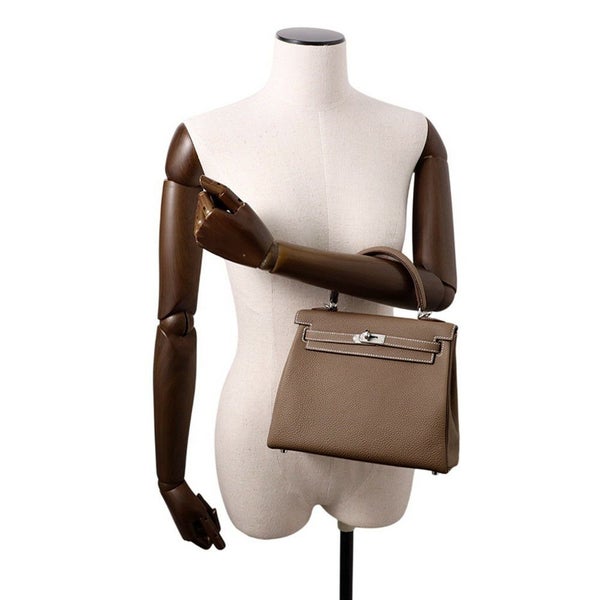 エルメス ハンドバッグ ケリー25内縫い エトゥープ/シルバー金具 トゴ W刻印 2wayショルダー