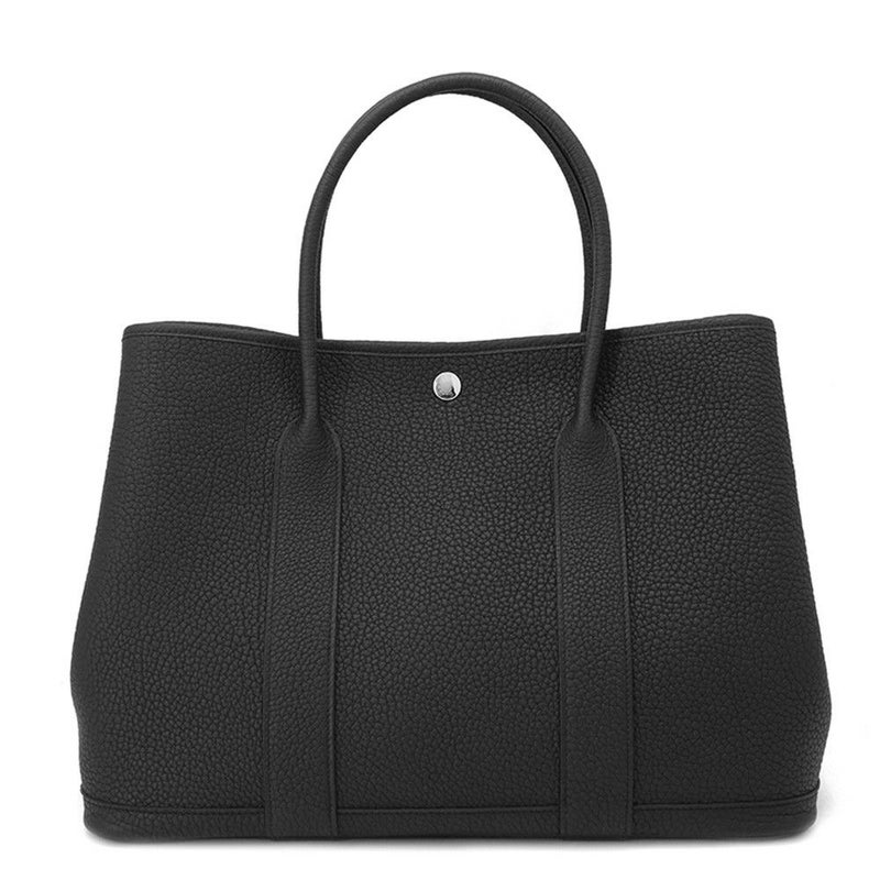 エルメス トートバッグ ガーデンパーティPM ブラック/シルバー金具 ネゴンダ K刻印 HERMES Garden Party 黒