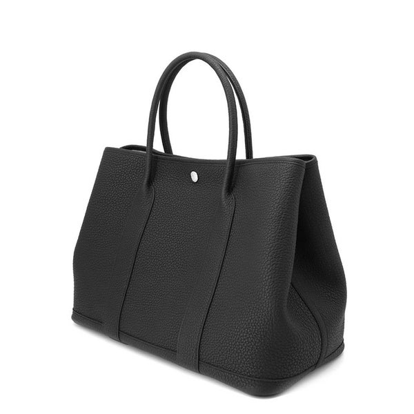 エルメス トートバッグ ガーデンパーティPM ブラック/シルバー金具 ネゴンダ K刻印 HERMES Garden Party 黒