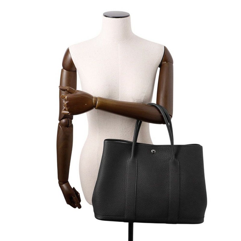 エルメス トートバッグ ガーデンパーティPM ブラック/シルバー金具 ネゴンダ K刻印 HERMES Garden Party 黒