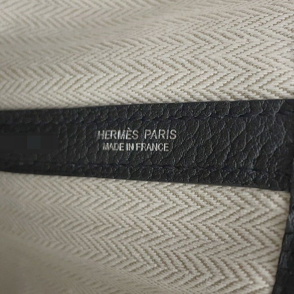 エルメス トートバッグ ガーデンパーティPM ブラック/シルバー金具 ネゴンダ K刻印 HERMES Garden Party 黒