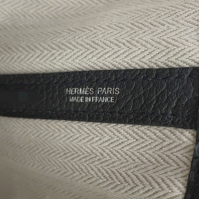 エルメス トートバッグ ガーデンパーティPM ブラック/シルバー金具 ネゴンダ K刻印 HERMES Garden Party 黒