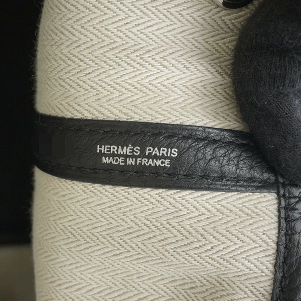 エルメス トートバッグ ガーデンパーティPM ブラック/シルバー金具 ネゴンダ D刻印 HERMES Garden Party 黒