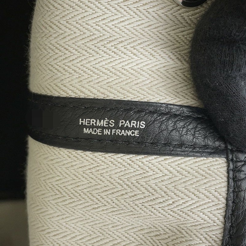 エルメス トートバッグ ガーデンパーティPM ブラック/シルバー金具 ネゴンダ D刻印 HERMES Garden Party 黒