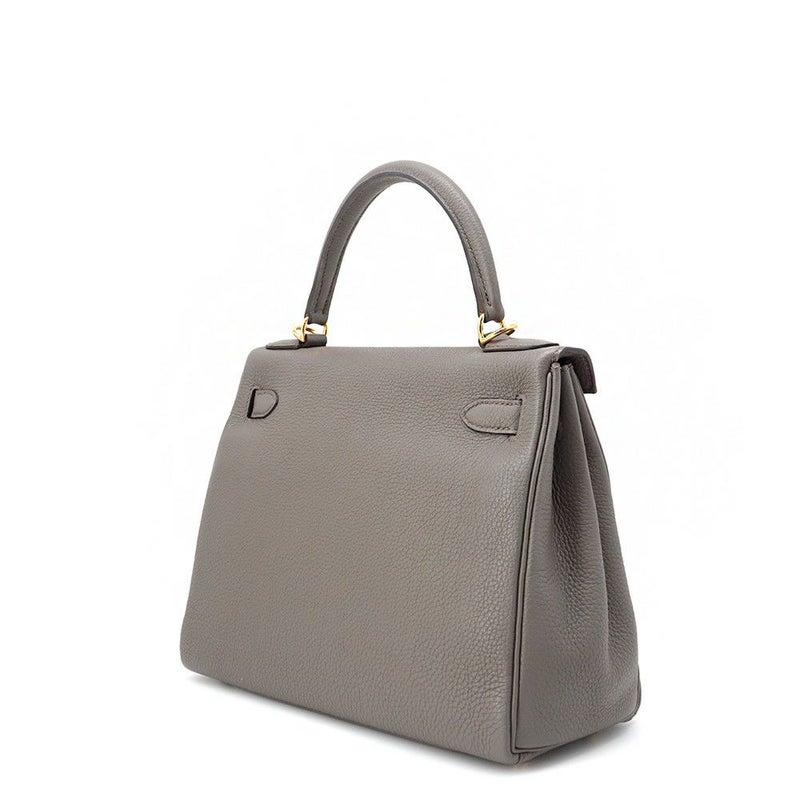 エルメス ハンドバッグ ケリー28 内縫い エタン/ゴールド金具 トゴ U刻印 HERMES Kelly 2wayバッグ