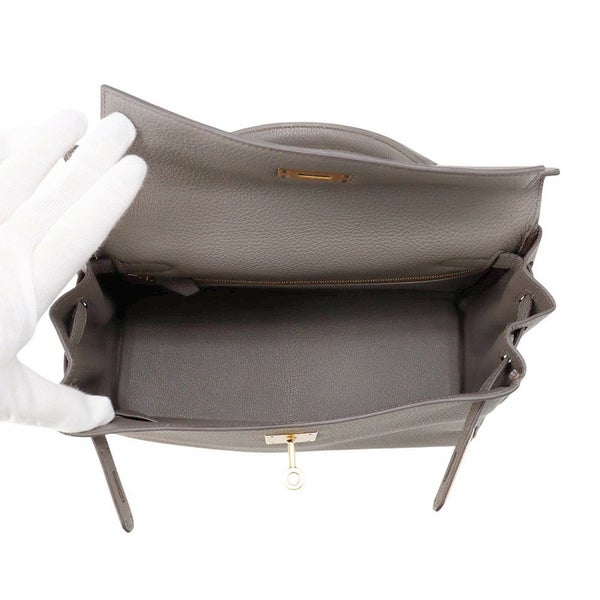 エルメス ハンドバッグ ケリー28 内縫い エタン/ゴールド金具 トゴ U刻印 HERMES Kelly 2wayバッグ
