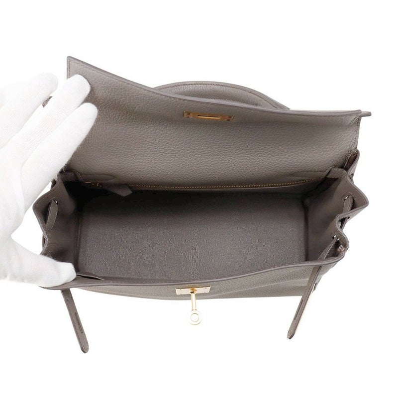 エルメス ハンドバッグ ケリー28 内縫い エタン/ゴールド金具 トゴ U刻印 HERMES Kelly 2wayバッグ