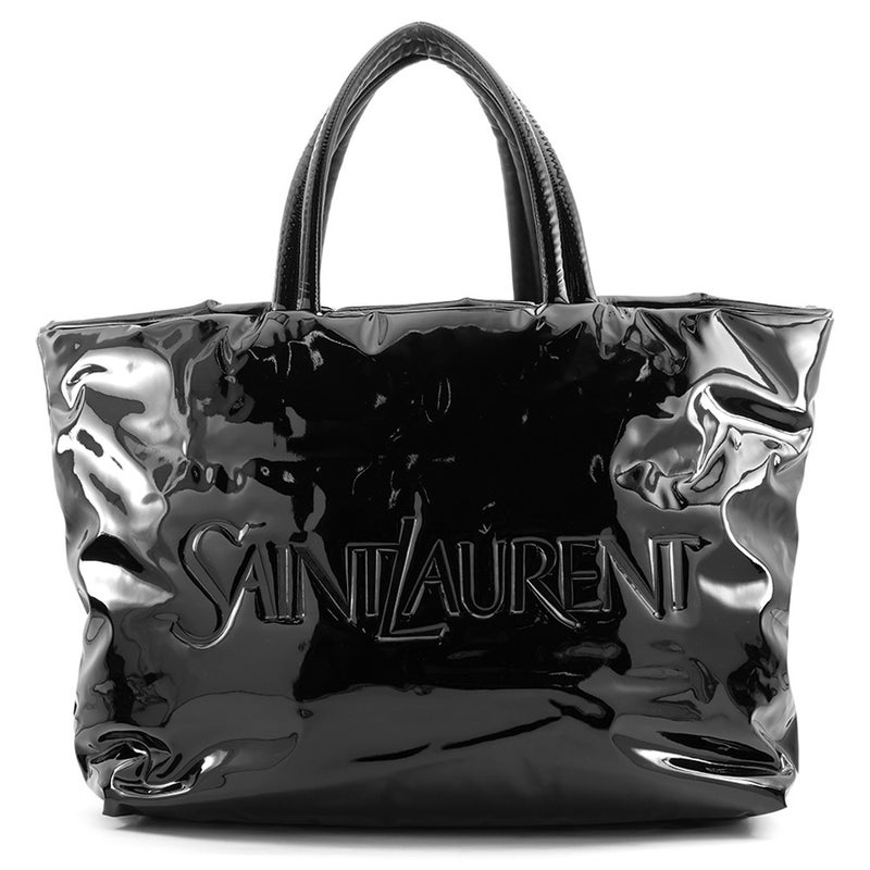 サンローランパリ トートバッグ ロゴ マキシ パテントレザー 777487 SAINT LAURENT PARIS 黒