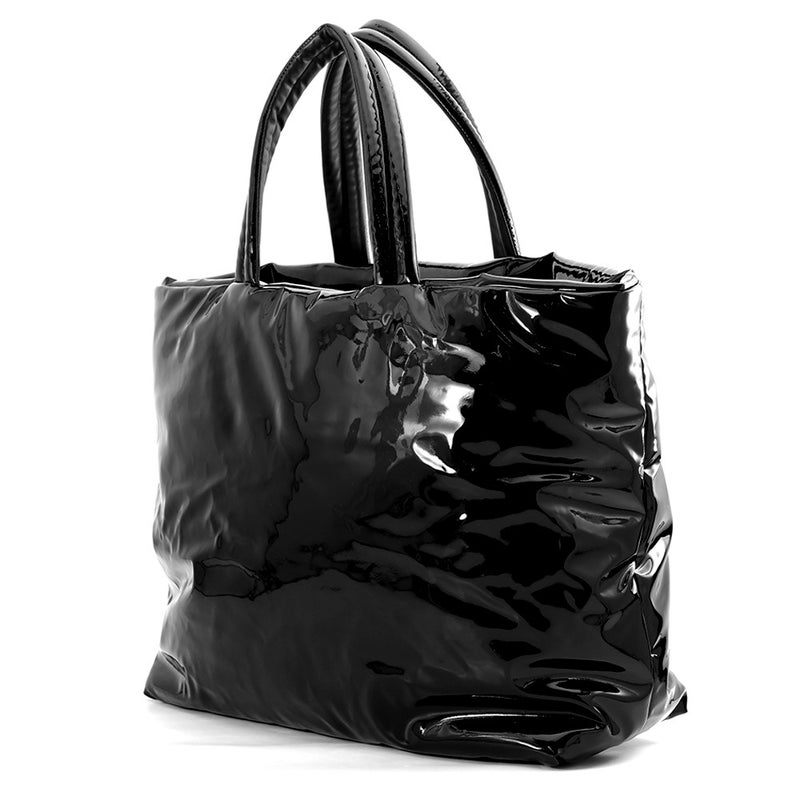 サンローランパリ トートバッグ ロゴ マキシ パテントレザー 777487 SAINT LAURENT PARIS 黒