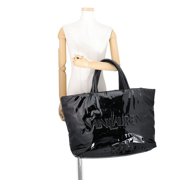 サンローランパリ トートバッグ ロゴ マキシ パテントレザー 777487 SAINT LAURENT PARIS 黒