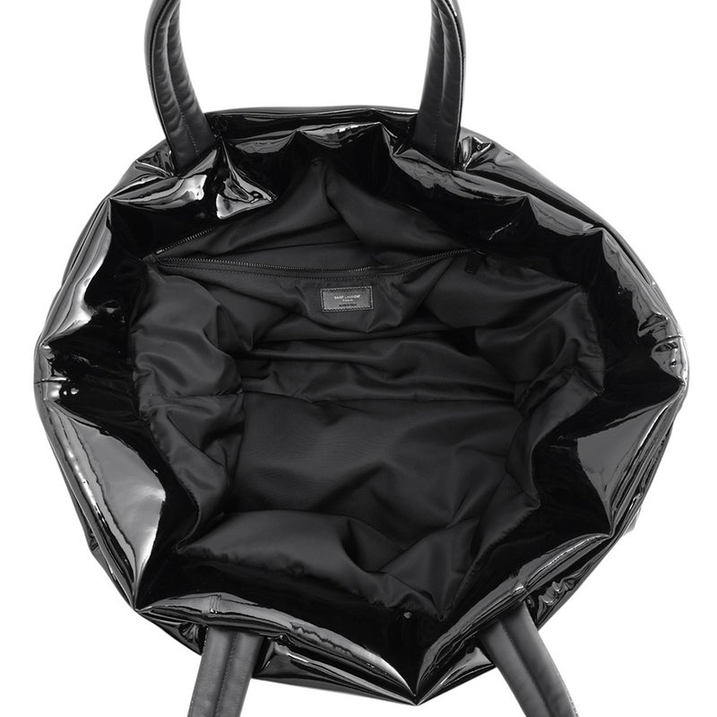 サンローランパリ トートバッグ ロゴ マキシ パテントレザー 777487 SAINT LAURENT PARIS 黒