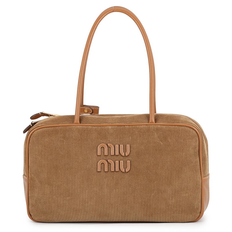 ミュウミュウ ハンドバッグ ボー ラージ コーデュロイ レザー 5BB163 Miu Miu バッグ