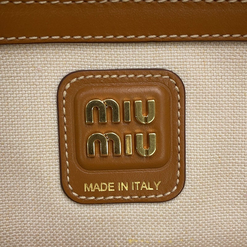 ミュウミュウ ハンドバッグ ボー ラージ コーデュロイ レザー 5BB163 Miu Miu バッグ