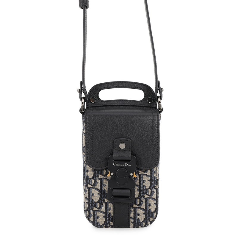 クリスチャン・ディオール ショルダーバッグ オブリーク サドル バーティカルポーチ Christian Dior 黒 トロッター