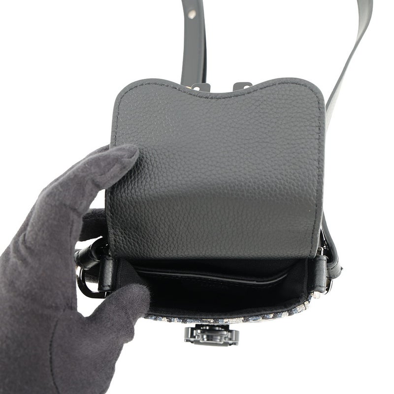 クリスチャン・ディオール ショルダーバッグ オブリーク サドル バーティカルポーチ Christian Dior 黒 トロッター