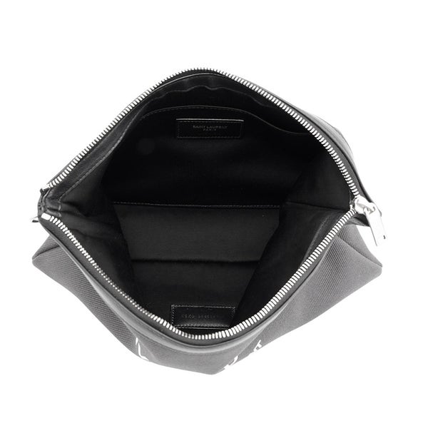 サンローランパリ クラッチバッグ リヴ ゴーシュ キャンバス/レザー 581369 SAINT LAURENT PARIS 黒