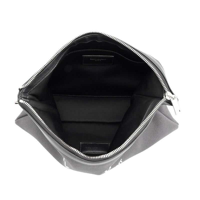 サンローランパリ クラッチバッグ リヴ ゴーシュ キャンバス/レザー 581369 SAINT LAURENT PARIS 黒