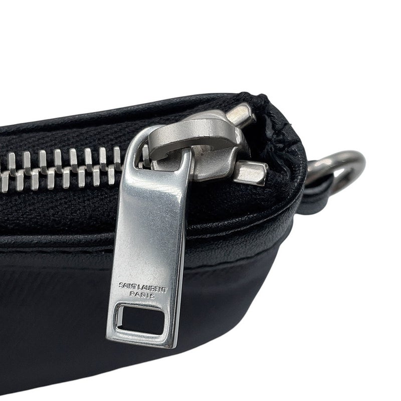 サンローランパリ クラッチバッグ リヴ ゴーシュ キャンバス/レザー 581369 SAINT LAURENT PARIS 黒