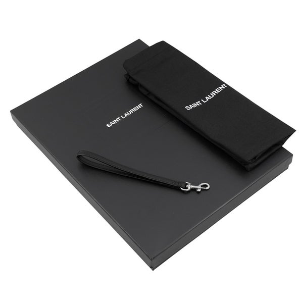 サンローランパリ クラッチバッグ リヴ ゴーシュ キャンバス/レザー 581369 SAINT LAURENT PARIS 黒