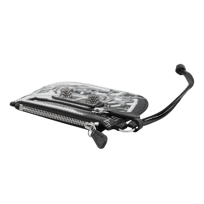 バレンシアガ コインケース ルカゴール グラフィティ Le Cagole 776769 BALENCIAGA 小銭入れ 黒 白
