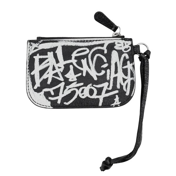 バレンシアガ コインケース ルカゴール グラフィティ Le Cagole 776769 BALENCIAGA 小銭入れ 黒 白