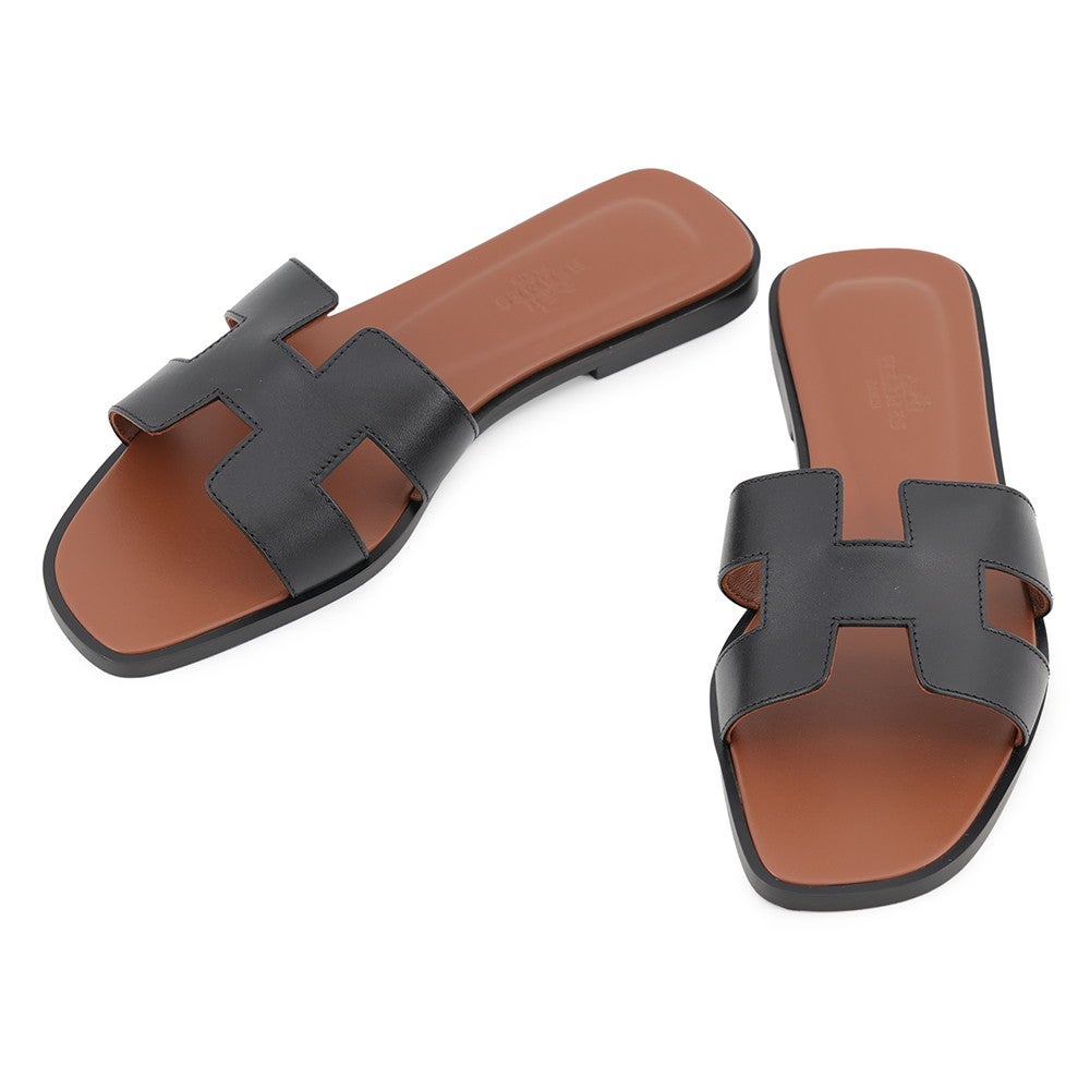 エルメス サンダル オラン レディースサイズ37 1/2 HERMES 靴 黒