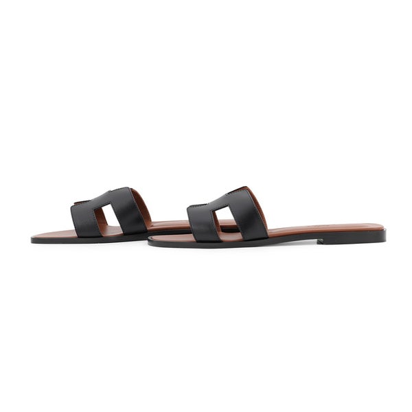 エルメス サンダル オラン レディースサイズ37 1/2 HERMES 靴 黒