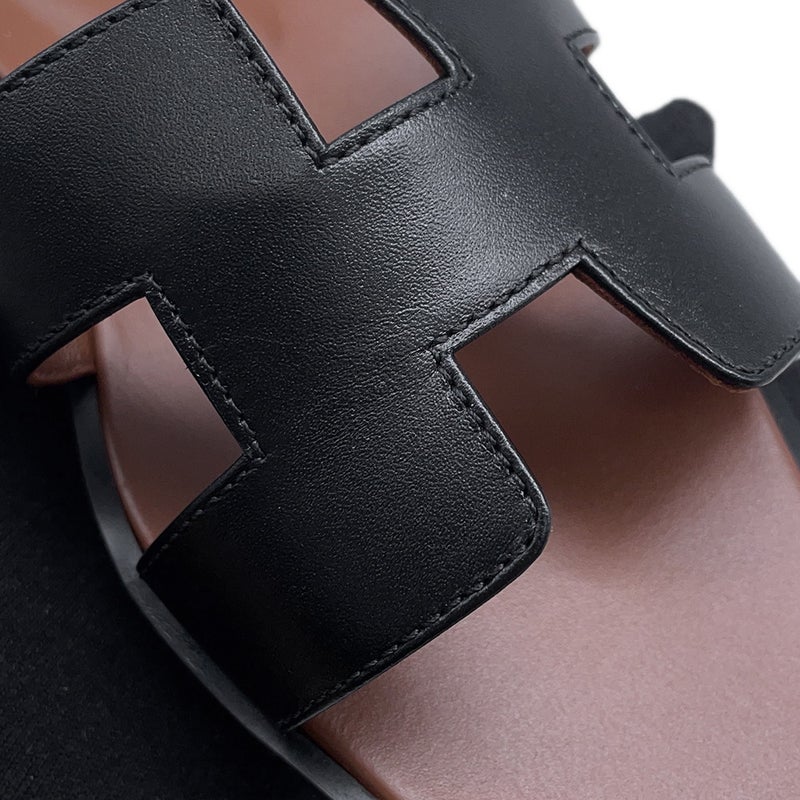 エルメス サンダル オラン レディースサイズ37 1/2 HERMES 靴 黒